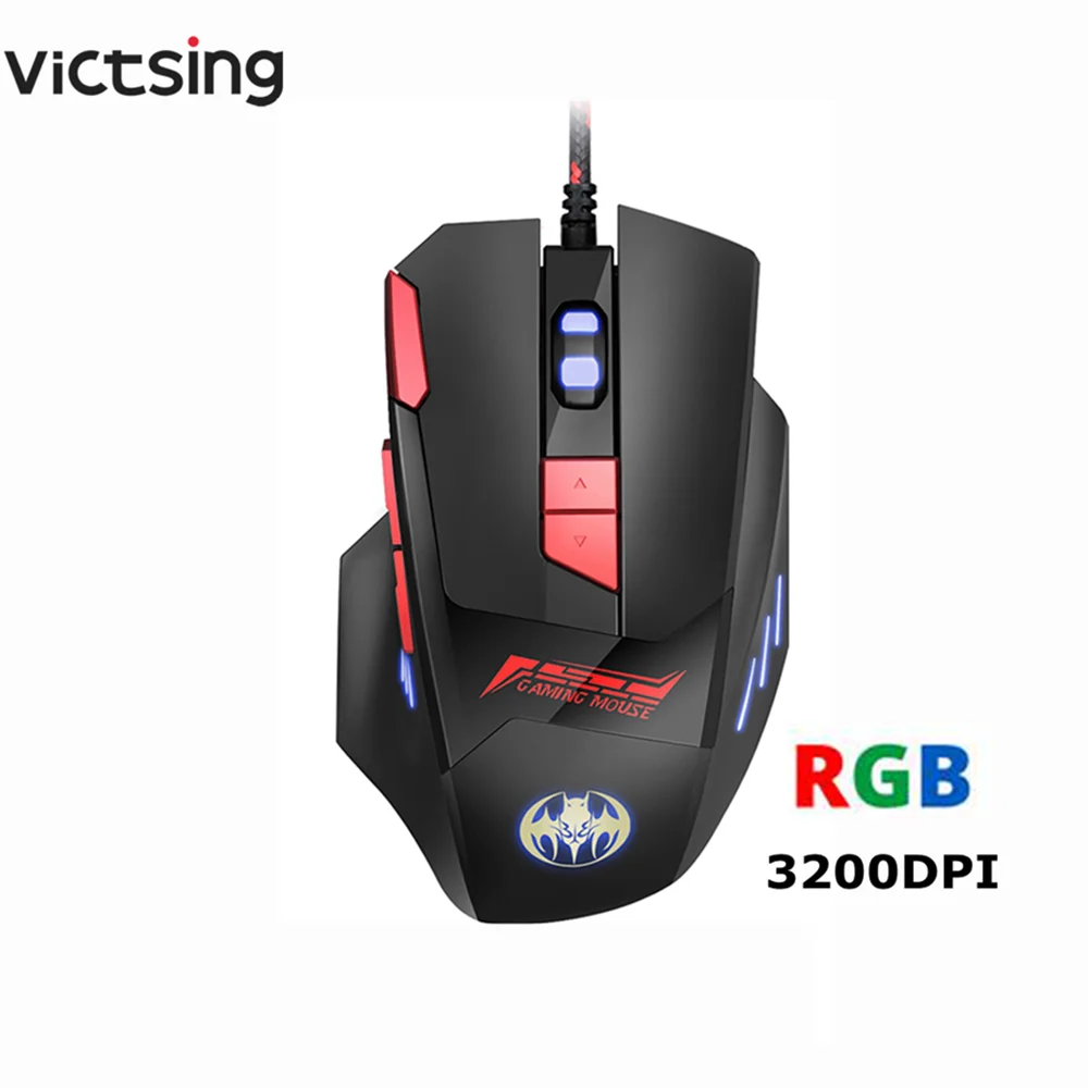 Проводная игровая мышь VicTsing 3200 dpi 8 кнопок RGB светильник мыши программирование