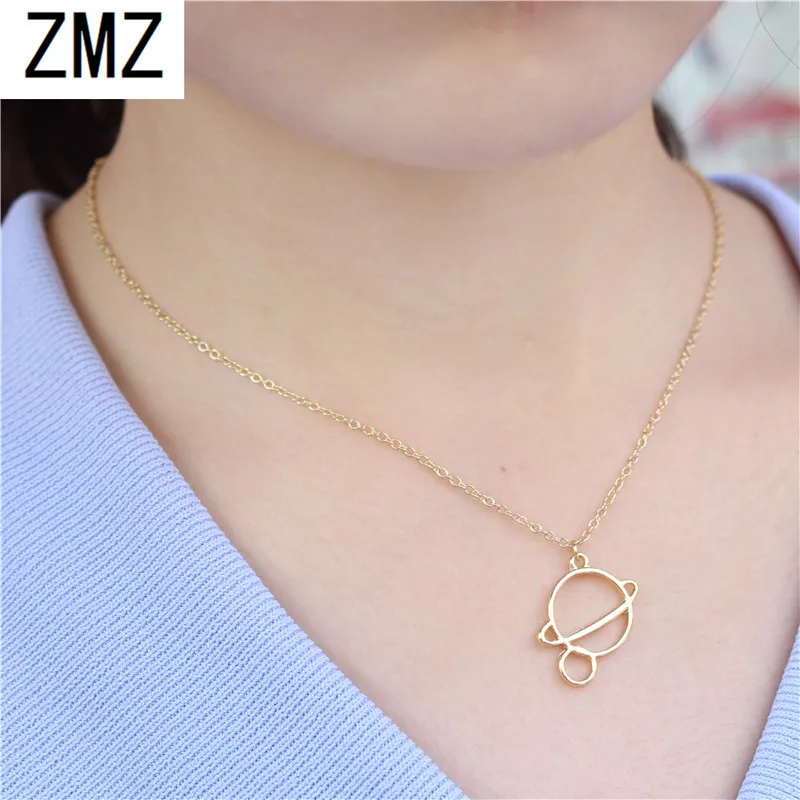 ZMZ Europe/US fashion Earth stars and moon pendant cute necklace gift for mom/girlfriend party gold/silver jewelry | Украшения и