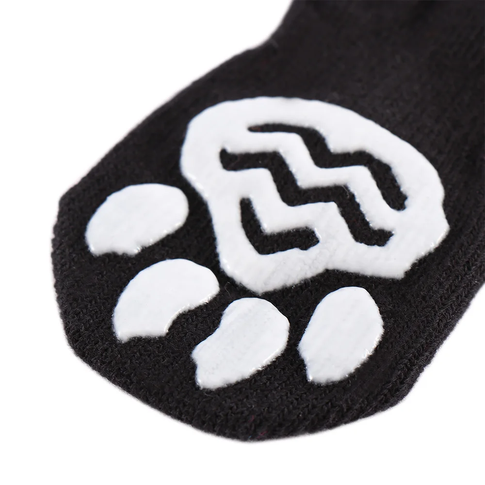 Нескользящие носки для собак вязаная защитная обувь с принтом лап щенков