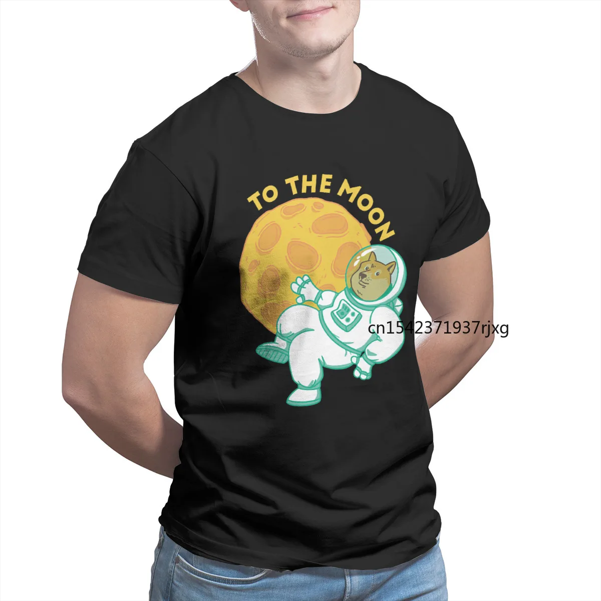 

Men Dogecoin To The MoonPrint Anime Cool Graphic Dogecoin Classic Four Seasons Short-sleeved Casual Everyday