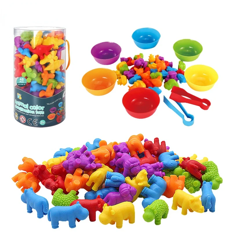 

Радужный цвет Тип моторики обучение Монтессори Сенсорное образование детская Радуга игра сочетание животных познавательная головоломка и...