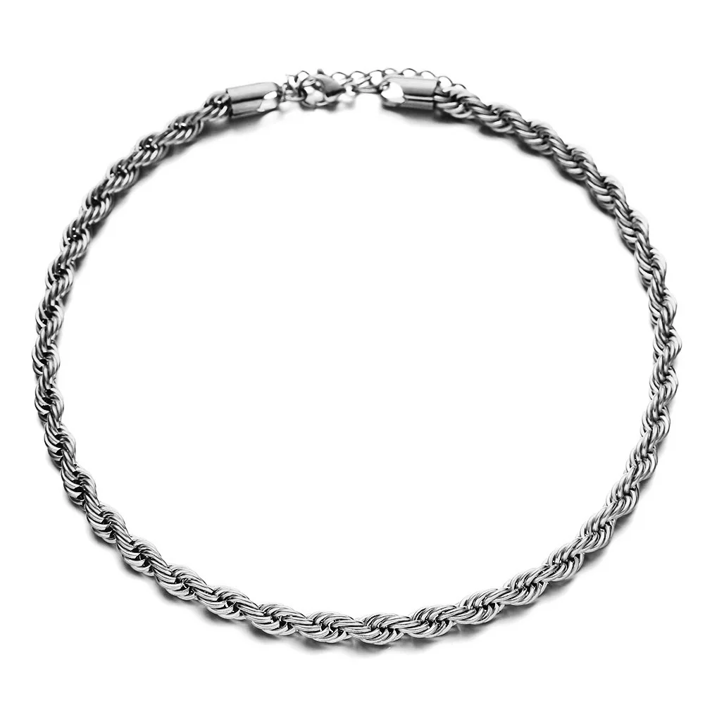 

Stainless Steel Chunky Gold Twist Rope Chain Necklace For Women Vintage Punk Twisted Link Aesthetic Choker Neck Jewelry Gift