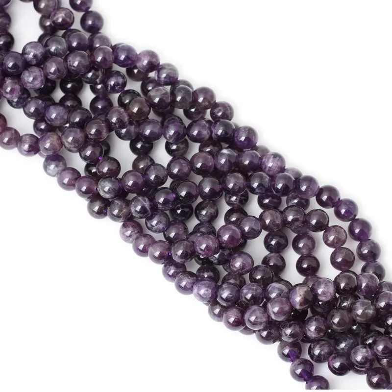 Натуральные круглые Аметистовые бусины для изготовления ювелирных изделий 4/6/8/10