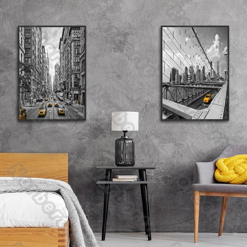 

retro and nostalgic style Canvas Painting with architectures Wall Poster Painting Picture for Living Room Bedroom Decortion