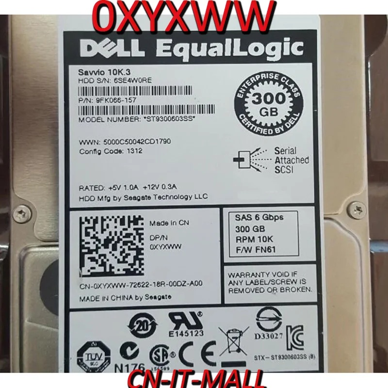 

Pulled 0XYXWW XYXWW ST9300603SS 300GB 10000 RPM 16MB Cache SAS 6Gb/s 2.5" Internal Enterprise Hard Drive