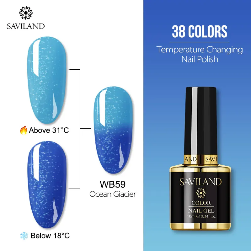 10ml WB59 SAVILAND температурный меняющий Цвет Гель-лак UV Vernis полуперманентный Блеск Гель-лак верхнее покрытие Гибридный лак для ногтей - Цвет: 10ml WB59