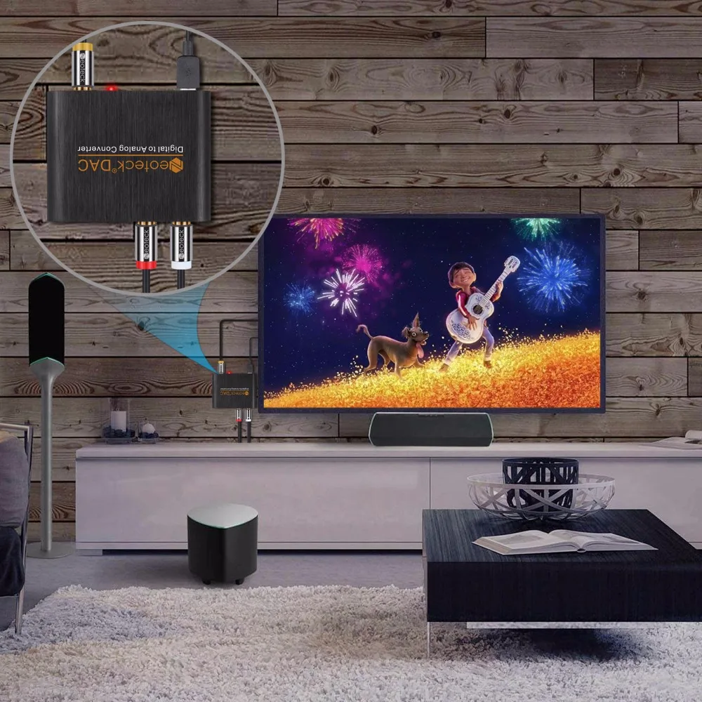 ESYNiC цифро-аналоговый аудио конвертер DAC коаксиальный Оптический Toslink RCA R/L 3,5 мм аудио адаптер