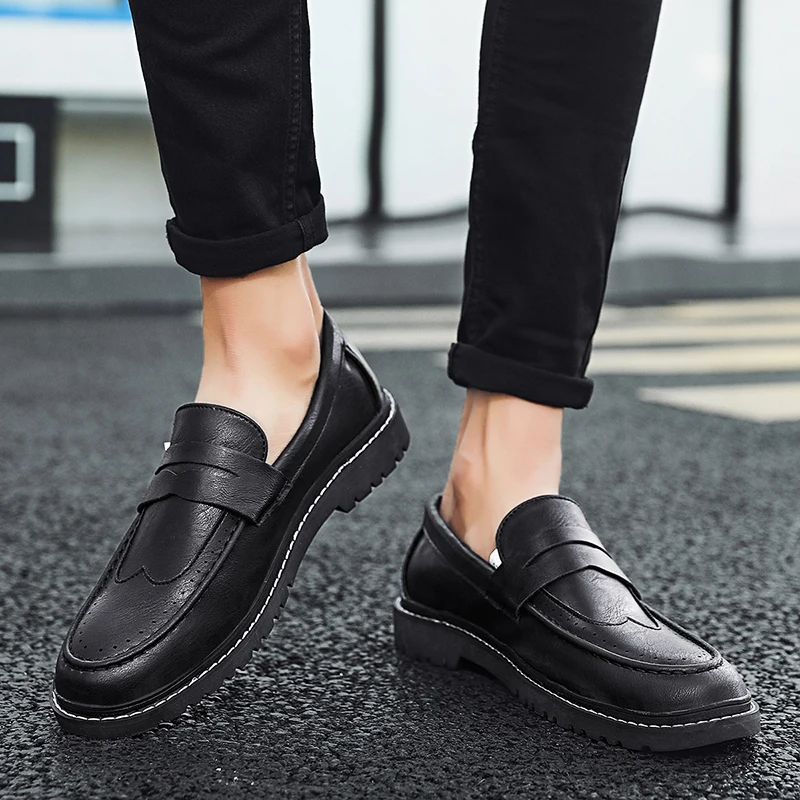 Туфли мужские из натуральной кожи мягкие дышащие кроссовки Мокасины без