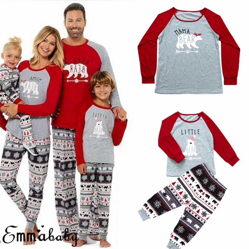 Комплект одинаковых рождественских пижам для всей семьи Рождественская одежда