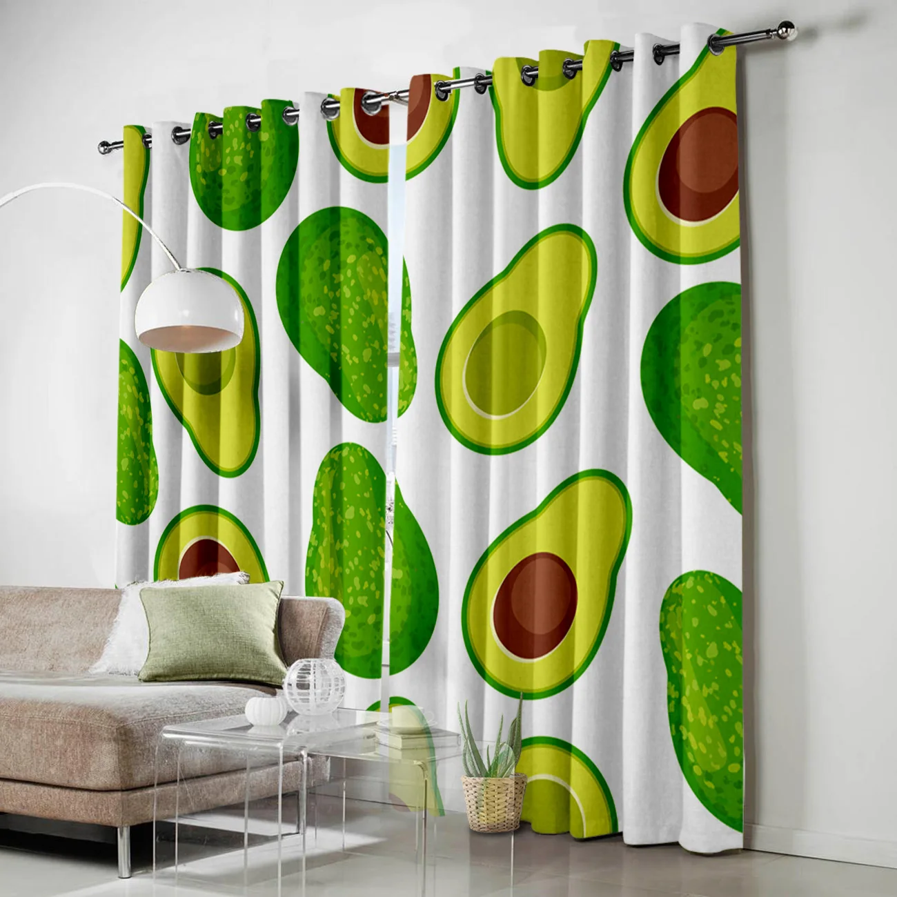 Затемняющие оконные шторы с авокадо и зелеными желтыми фруктами занавеска для