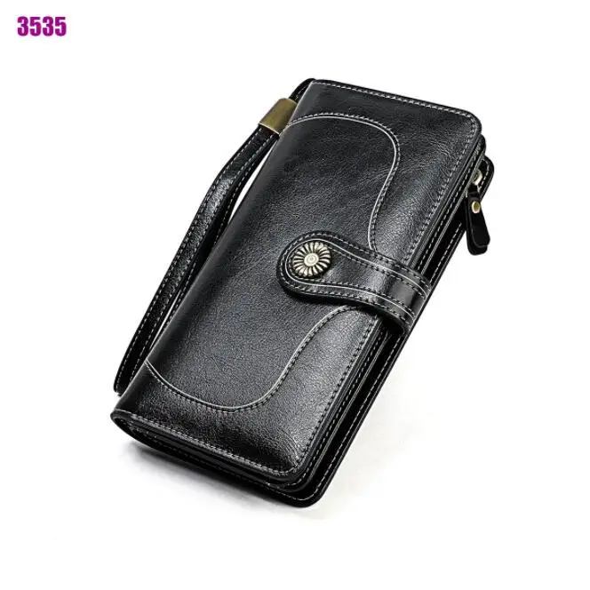 Design 2 Black MAHEU женский кожаный дорожный кошелек на день рождения Рождественский подарок для мамы жены Длинный кошелек из натуральной кожи кошелек большой емкости клатчи - Цвет: Design 2 Black
