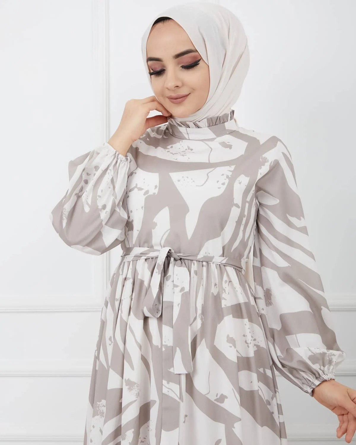 

Women's Silk Crepe Casual Long Soft Dress Ankle length 130 cm Spring 2021 Muslim Fashion