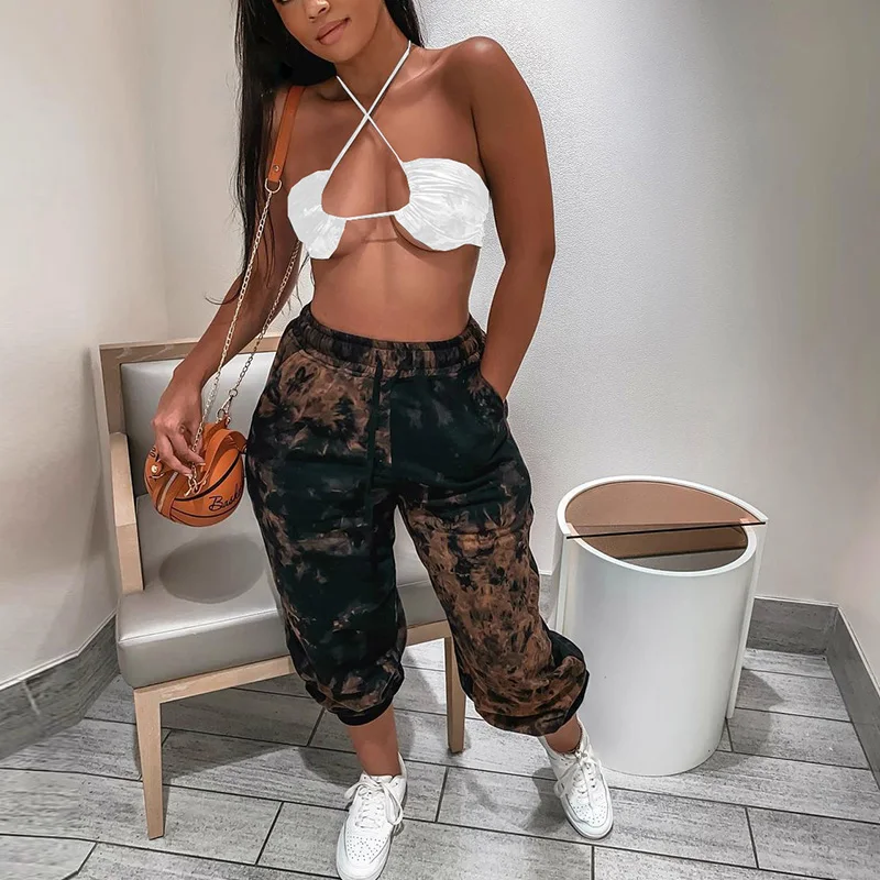 

Повседневные брюки с абстрактным принтом, шикарные уличные брюки