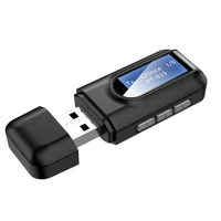 wireless bluetooth receiver adapter for tv computer 2 in 1 usb bluetooth transmitter receiver 5 0 with lcd screen display