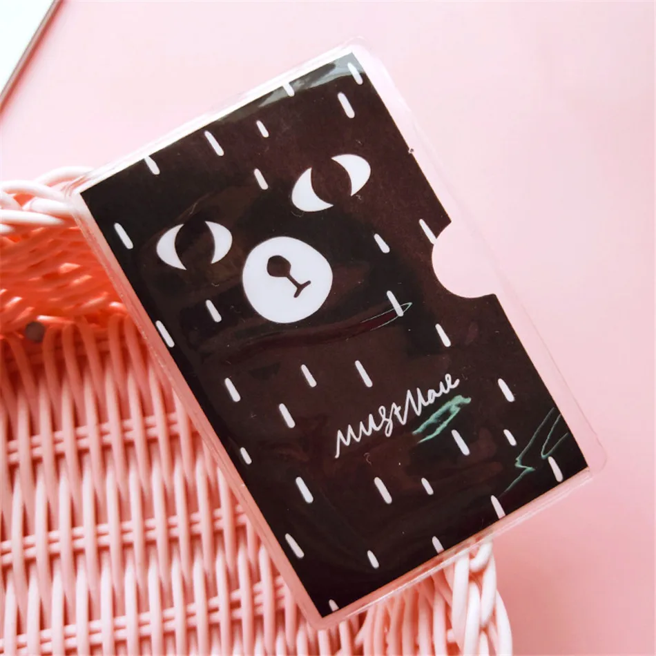 Пластиковый прозрачный чехол для карточек с рисунками из мультфильмов, с изображением животных, для детей, для мальчиков и девочек, для студентов, школьников, автобусов, защитный чехол