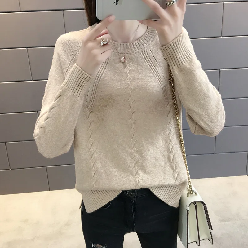 Autumn Women Sweaters 2019 High Street Female O-neck Full Sleeve Cashmere Pullovers Korean Chic Knitted Crocheted Jumper Tops | Женская