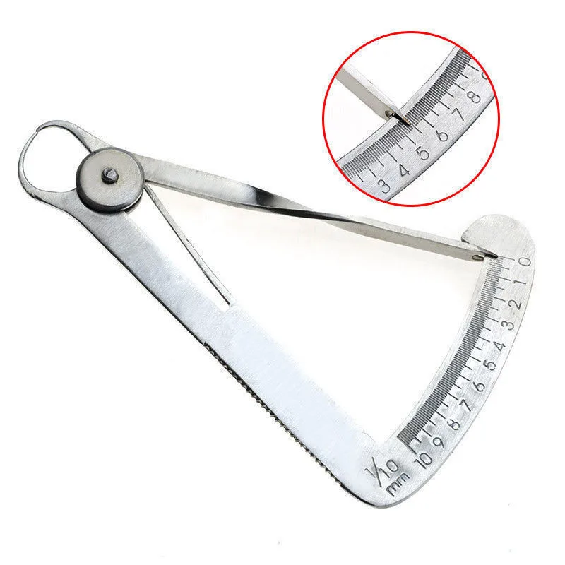 Dental Gauge Caliper Dental Caliper for Metal Wax Dental Lab Stainless Steel Dentist Metal Wax Thickness Measurement Ruler Tool