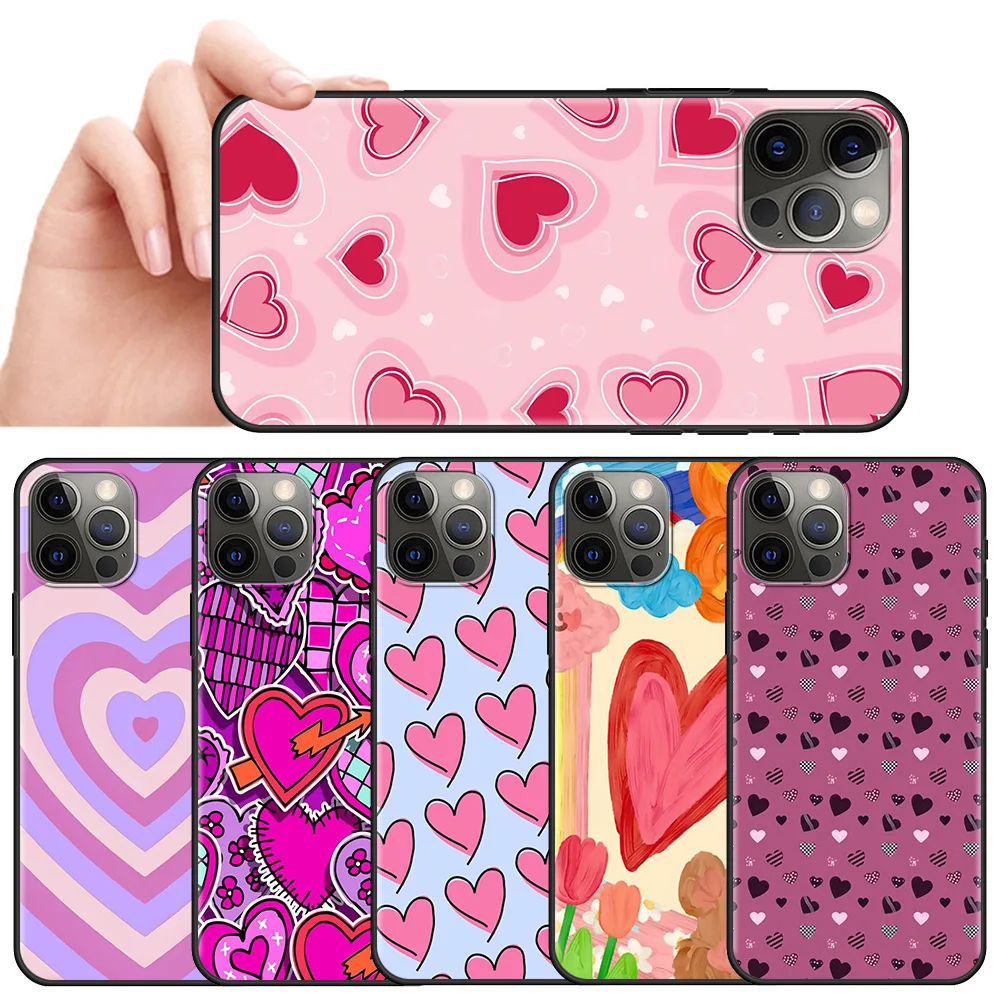 

Silicone Case for Apple iPhone 11 7 XR 12 Pro Max X 6 6S 8 Plus 11Pro 12 Mini XS 5 5S SE Back Cover Love Heart