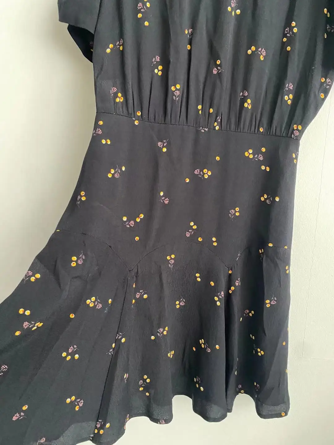 

2021 Spring and Summer New Products Flower Print Round Neck Retro Dress Women