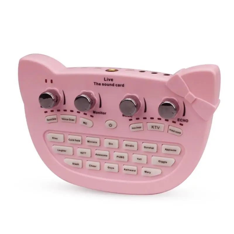 

V9 Sound Card Voice Changer 12 Electroacoustic Effect Reverb Treble Bass Mic Adjustment Dual DSP Noise Reduction Chip