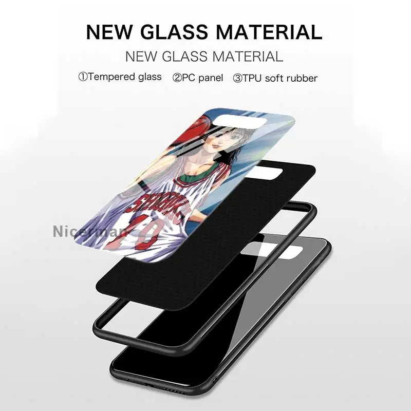 

SLAM DUNK Anime Case For Samsung Galaxy S20 Ultra S10e S10 5G S9 S8 Plus Note 10 9 Tempered Glass Phone Coque