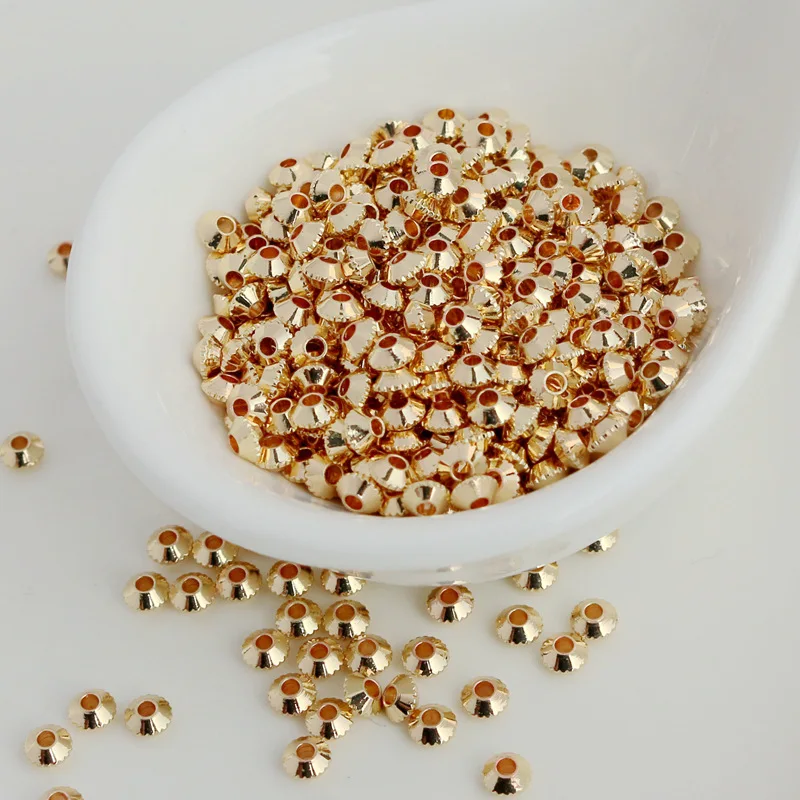 

Бусины-разделители в форме тарелки с золотым напылением, 4 мм, 50 шт.