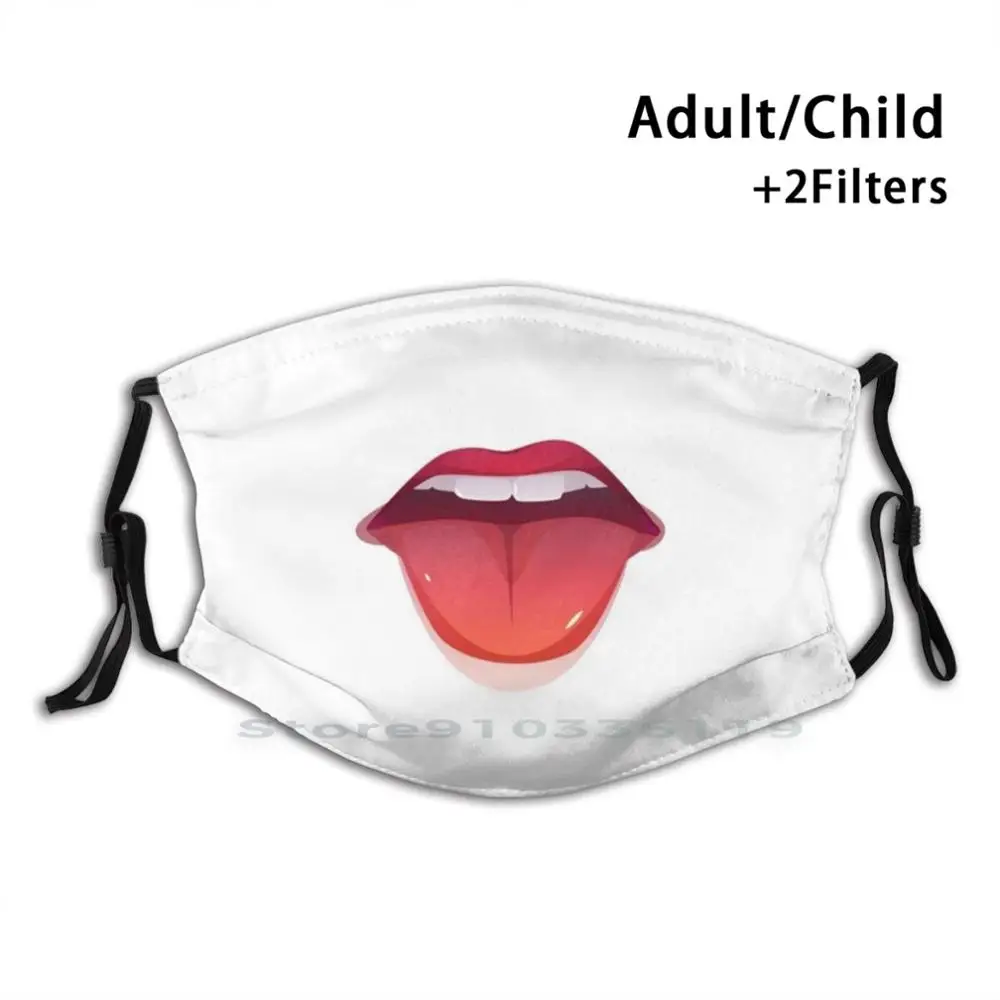 

Funny Human Mouth , Red Mouth Mouth Adult Kids Washable Funny Face Mask With Filter Funny Human Mouth The Mounth Funny Mouth