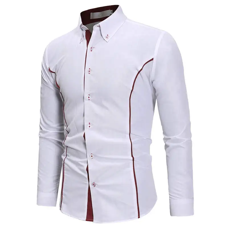 Casual Men's Social Shirt Men Personality Long-sleeved Blouse Top Long Sleeve |