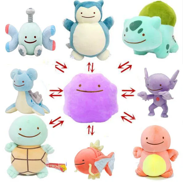 25cmplush Snorlax Metamon Ditto Бульбазавр, чармандер Squirtle Lapras Magikarp Dragonite Милая Двусторонняя Подушка Рождественский подарок