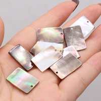 hot sale natural black shell pendant mother of pearl rectangle pendant for jewelry making diy necklace earrings accessory