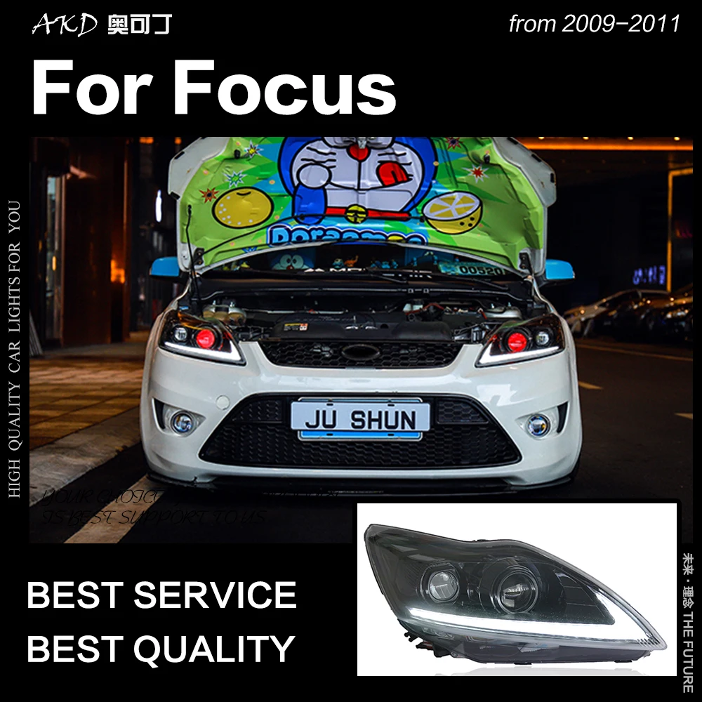 АКД стайлинга автомобилей для Ford Focus фары 2009 2011 2 светодиодный фар динамический