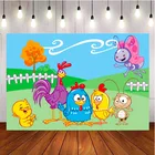 Фон для детской фотосъемки с изображением мультяшных куриц на заказ декорация для детского дня рождения гобелен для фотостудии