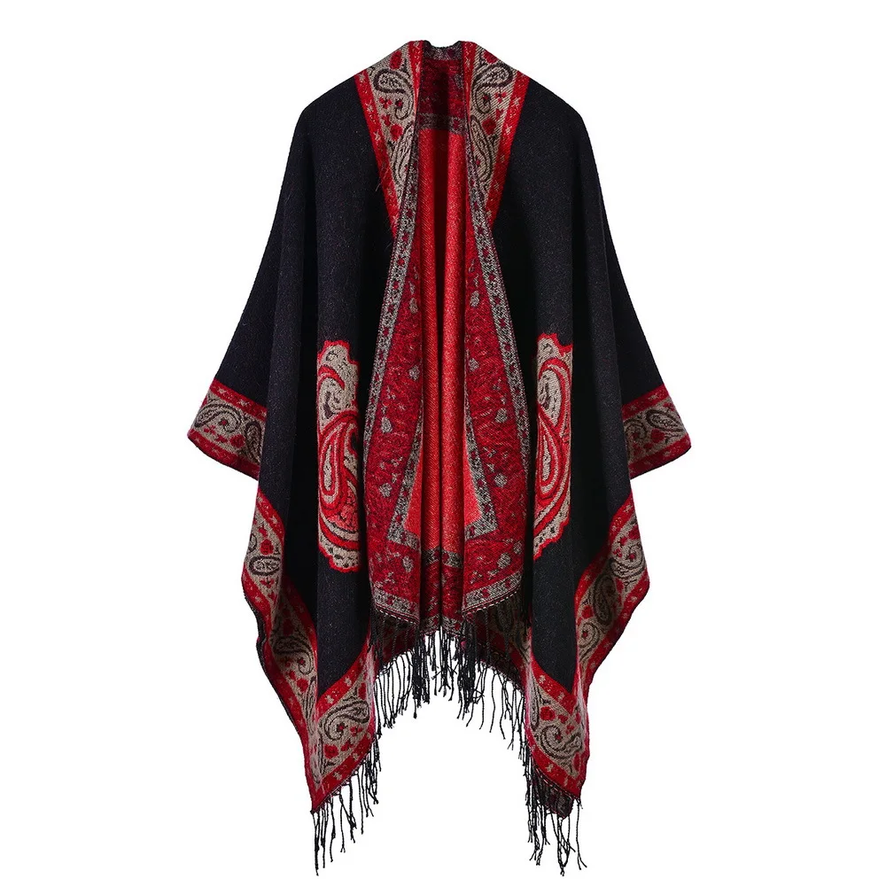

2019 New Oversize Winter Scarves Women Cashmere Ponchos and Capes Female Fashion Pashmina Ladies Knit Shawl Cape Blanket Stoles