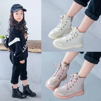 winter plus cotton warm kids girls boots pu leather lace up kids martin boots comfort non slip children ankle boots size 26 37
