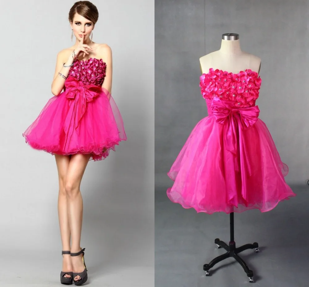 

2018 Free Shipping sexy sweetheart Model A-line Flowers Zipper Back Above -Knee Homecoming party prom gown bridesmaid dresses