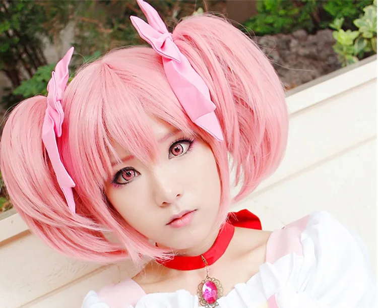 Madoka Kaname Косплэй парик Puella Magi Magica термостойкие синтетические волосы костюм + Кепки