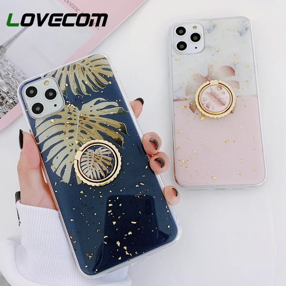 Чехол для телефона в стиле ретро с подставкой виде банановых листьев iPhone 11 Pro Max XR X