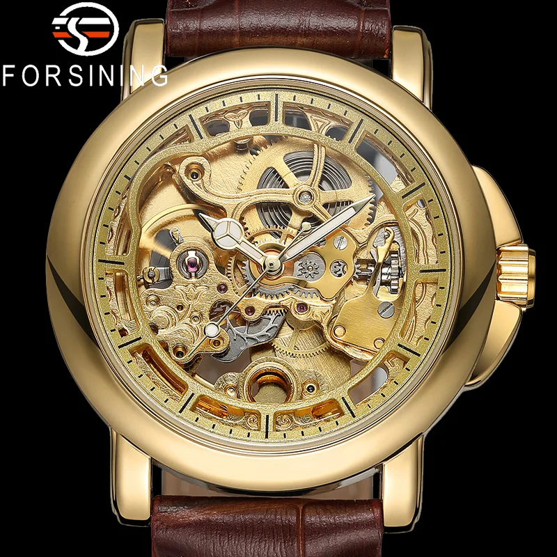 FORSINING мужские наручные часы автоматические механические Военные спортивные Топ