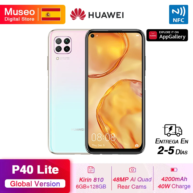 Глобальная версия Huawei P40 lite мобильный телефон 6 ГБ 128 48MP камеры AI 16MP фронтальная