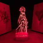 Меч искусство онлайн Аниме фигурки Asuna акриловая Светодиодная лампа для спальни Декор Светильник подарок на день рождения манга комната светодиодсветодиодный 3D лампа SAO