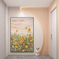 hand painted oil painting rural flowers living room entrance dining room decor painting horizontal version hard version