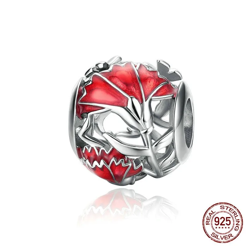 Браслет Pandora, серебро 925,, китайский талисман на удачу, бусины S925, красный, талисман на удачу, Бог, талисманы для изготовления ювелирных изделий - Цвет: bas097-2