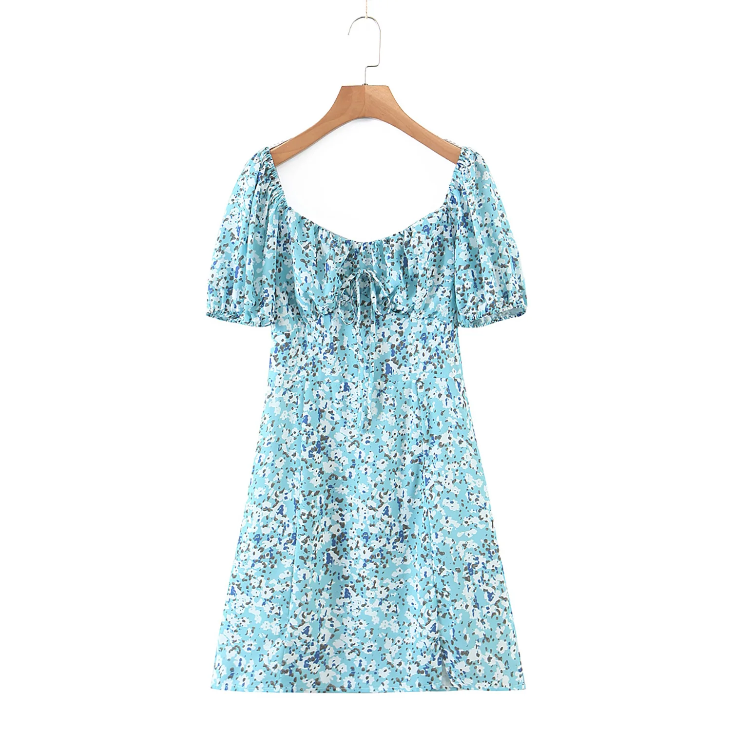 

JC·KILIG 2021 Floral Square Neck Bubble Sleeve Dress DP9381