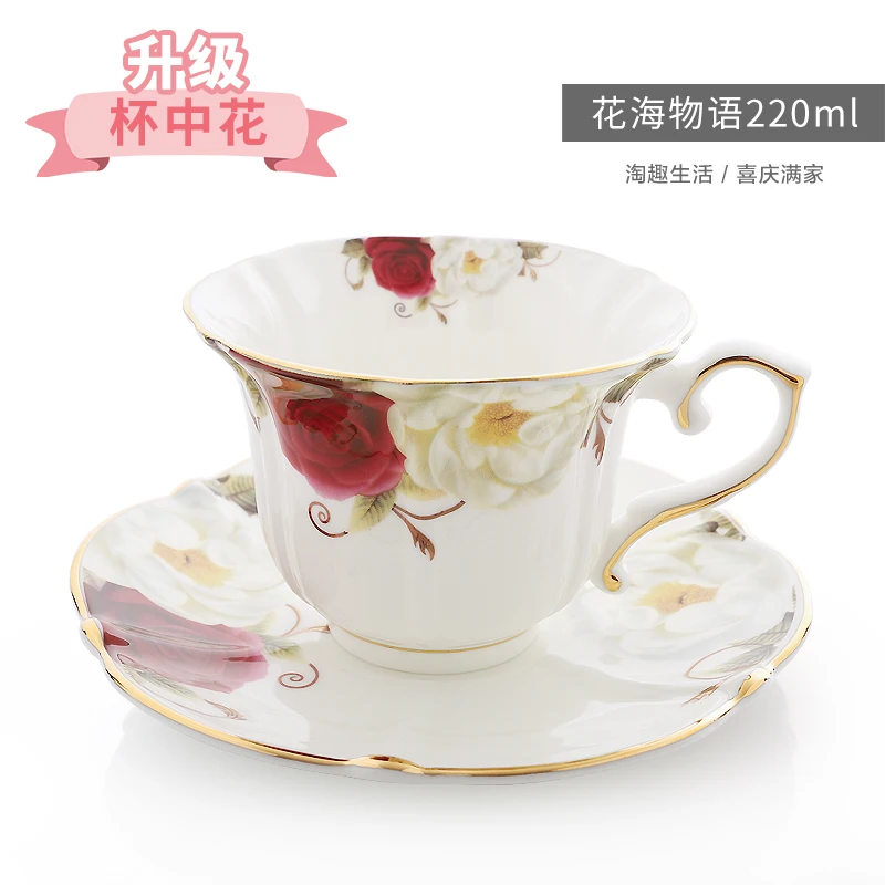 

Luxury Creativity Flower Tea Saucer Nordic Modern Eco Friendly Bone China Coffee Cup Manual Reuseable Bardak Drinkware EK50BD