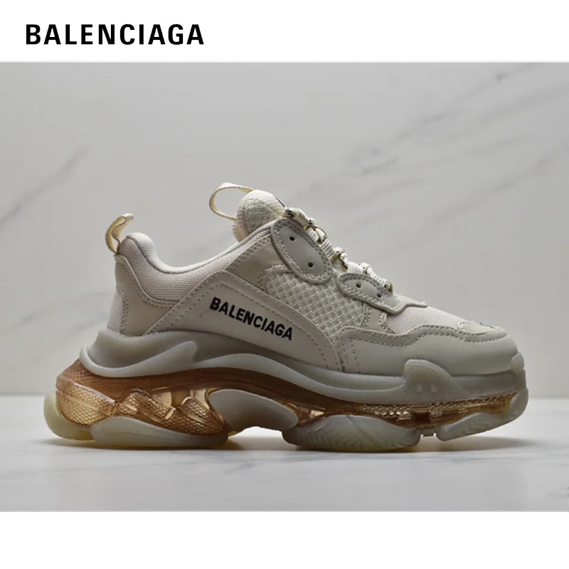 

2021 New Original Triple S 3 Clear Sole Black Shoes Balanciaga Women Dad Clear Sole White Trainers Fashion Neon Green Unisex