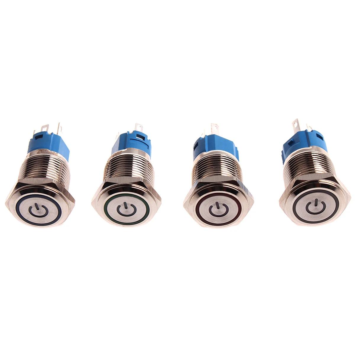16mm red blue yellow green white Light Hot Car Auto Metal LED Power Push Button Switch Self locking Type On-off 5V 12V 24V 220V