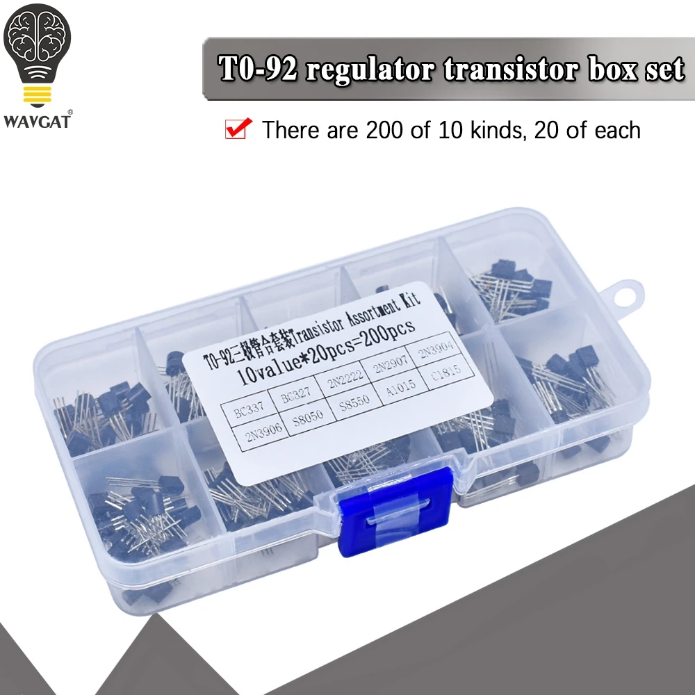 BC337 BC327 2N2222 2N2907 2N3904 2N3906 S8050 S8550 A1015 C1815 10 ценности * 20 штук = 200/набор коробка