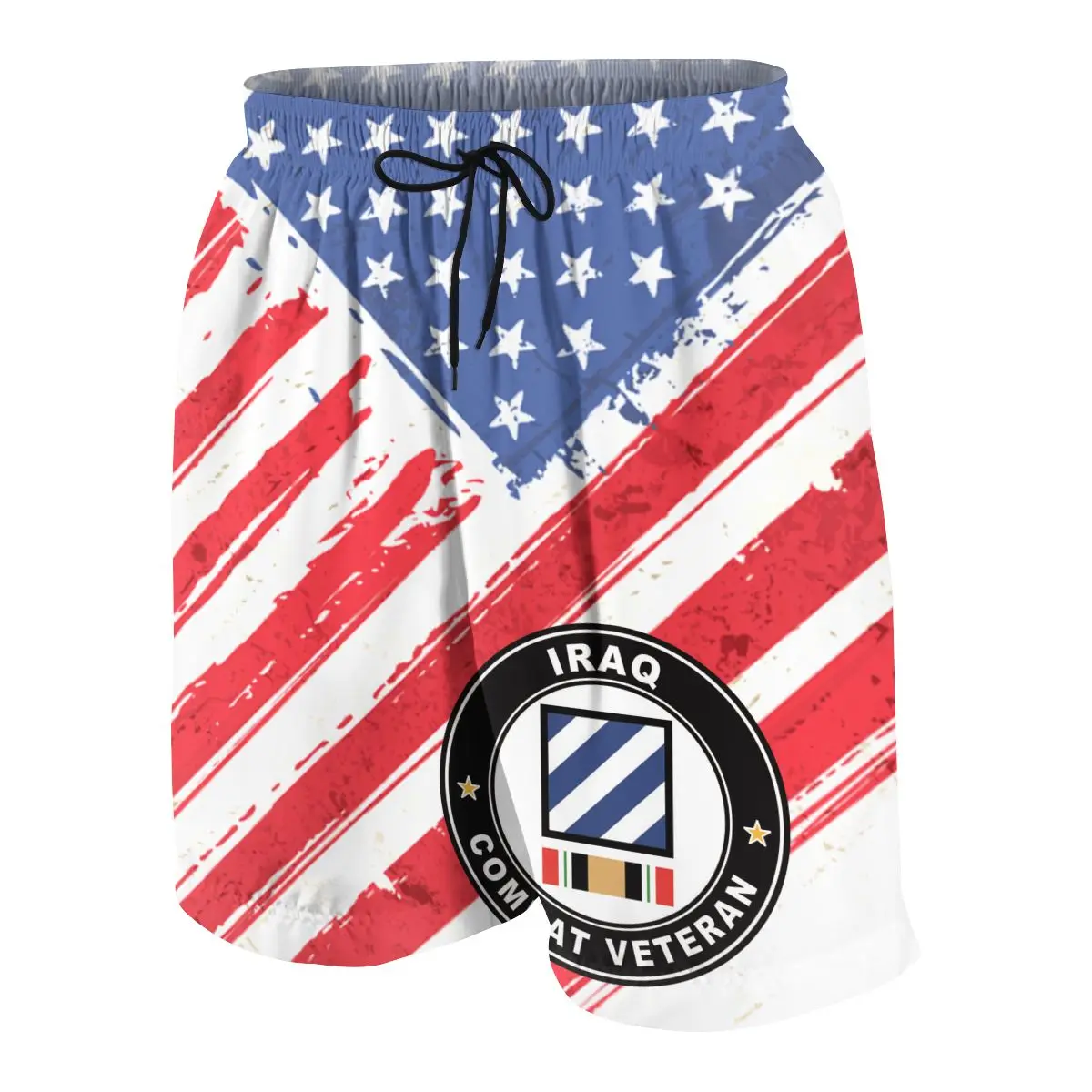 

3rd Division Operation Iraqi Freedom Combat Veteran Summer Young Shorts Cotton For Beach Short Sports Pants 3D Print Elastic