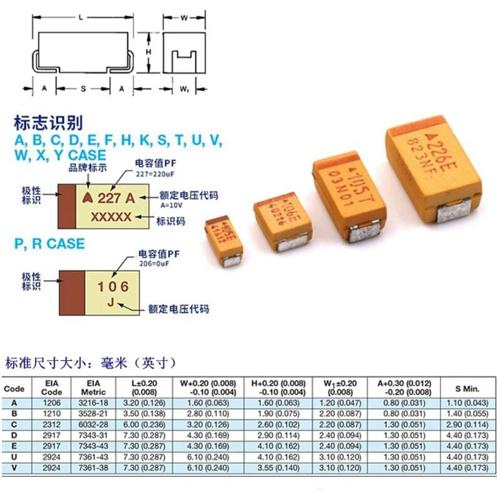 10 шт. A/B/C/D чехол танталовый конденсатор с алюминиевой крышкой 6V 10V 16V алюминиевая
