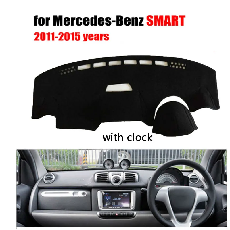 

Car dashboard covers mat for Mercedes-Benz SMART 2011-2015 with clock right hand drive dashmat pad dash cover auto accessories